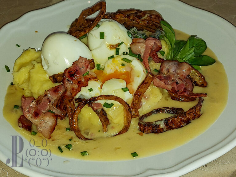 Eier in Senfsoße